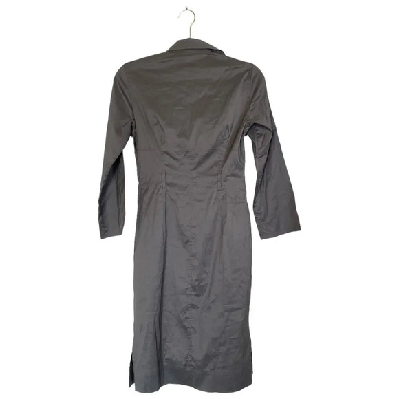 HUGO BOSS Deonne Dress Gray Silver Size 2 Collared Workwear Career Business - Picture 2 of 7